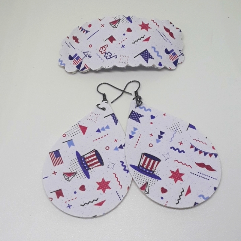 earrings and hair clip set